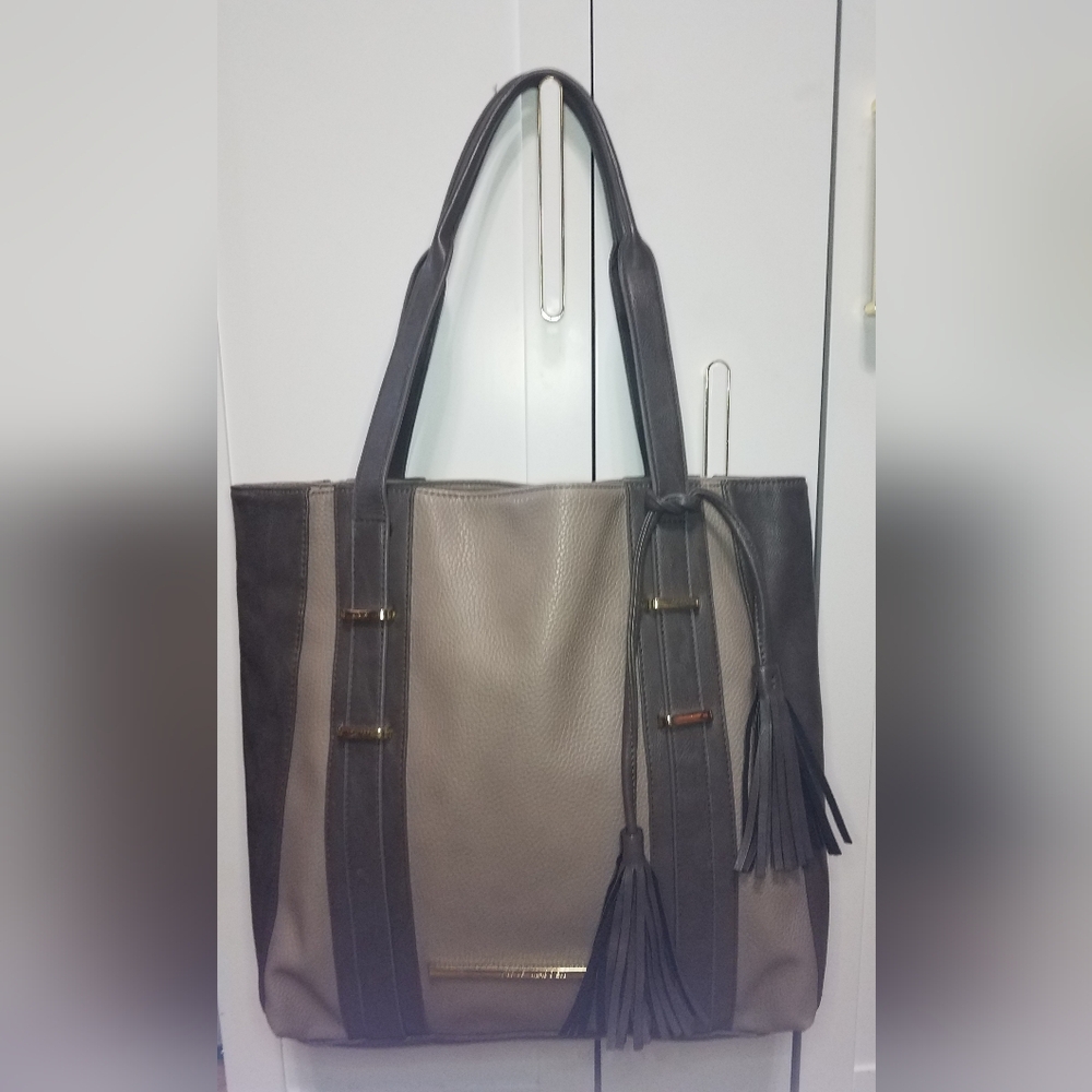 Steve Madden Two Tone Gray Tote Bag